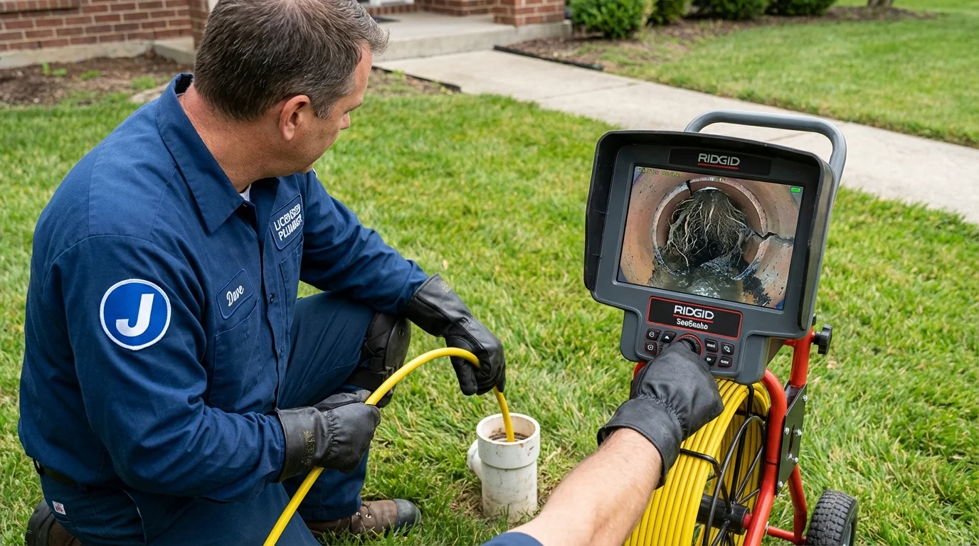 Sewer camera inspection being performed by Johns Plumbing LLC in Sutter Creek