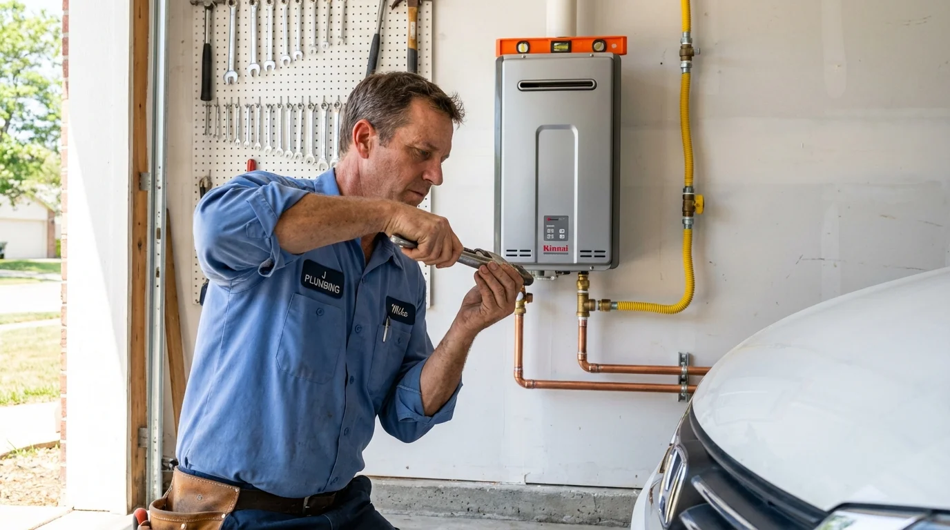 Tankless water heater installation by a Johns Plumbing LLC plumber in Sutter Creek